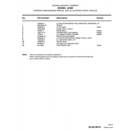 12657-9-12 — Aviation Part for Cessna 525B