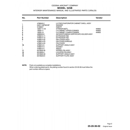 13020-13 — Aviation Part for Cessna 525B