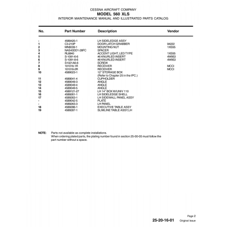 Aviation Part 101016-2R — Cessna 560 101016-2R — Aviation Part for Cessna 560