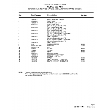 13030-71 — Aviation Part for Cessna 560