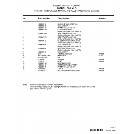 13030-79 — Aviation Part for Cessna 560