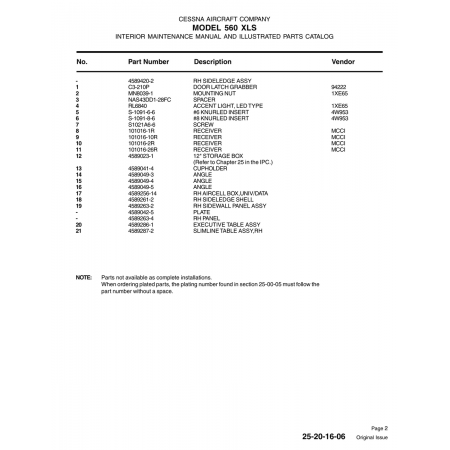 101016-26R — Aviation Part for Cessna 560