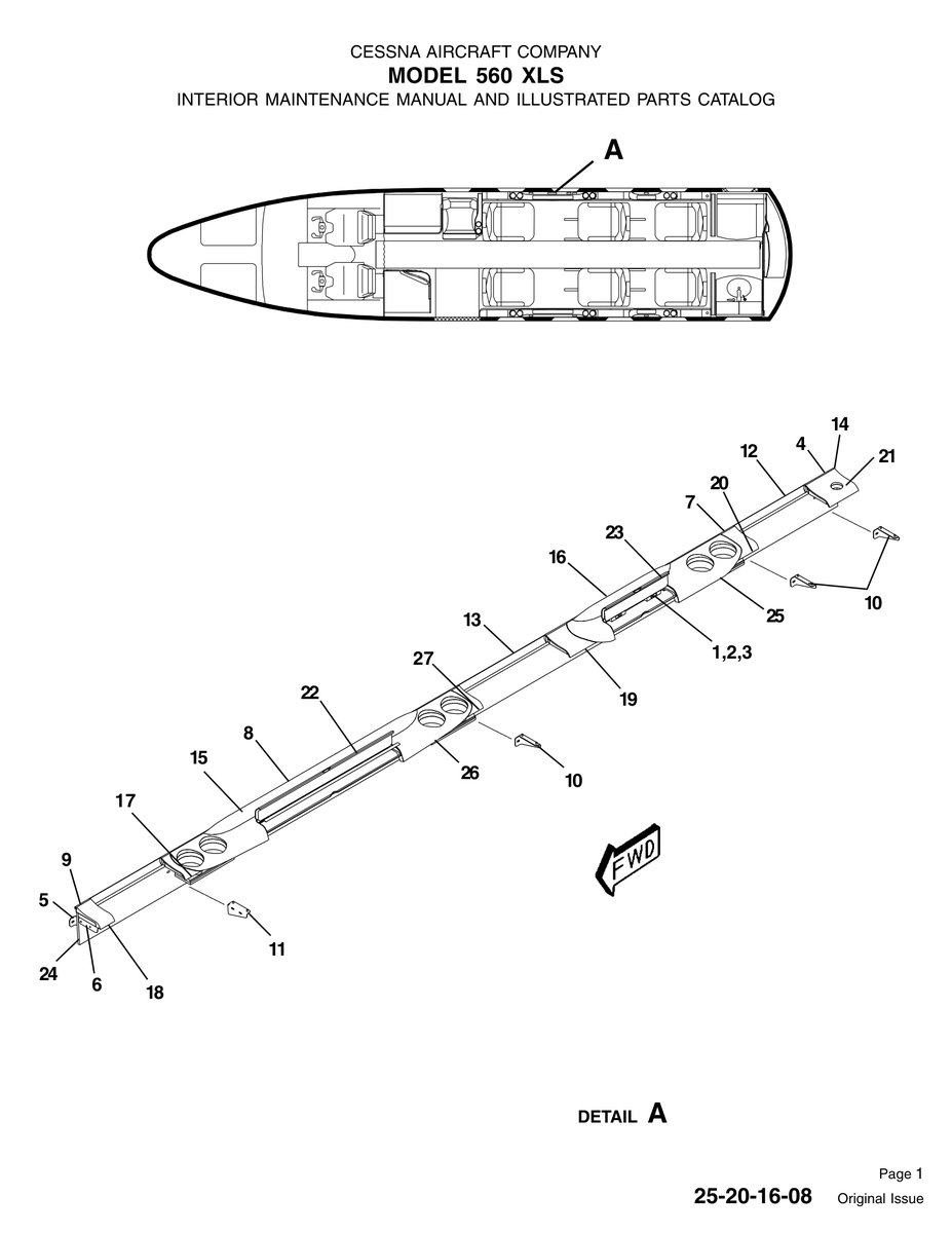 Original Issue 25-20-16-08 for Cessna 560XL Aircraft