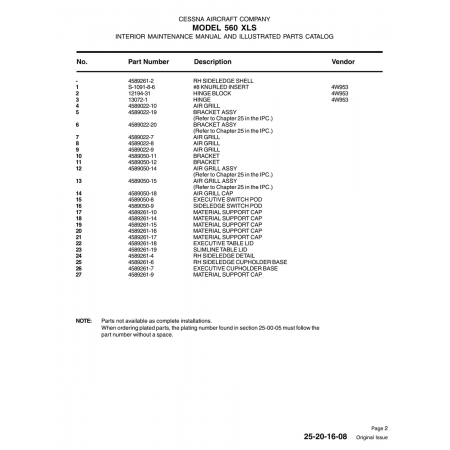 Aviation Part 4589022-20 for Cessna 560 Aircraft Aviation Part 4589022-20 for Cessna 560 Aircraft