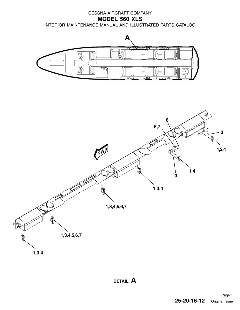 Original Issue 25-20-16-12 for Cessna 560XL Aircraft