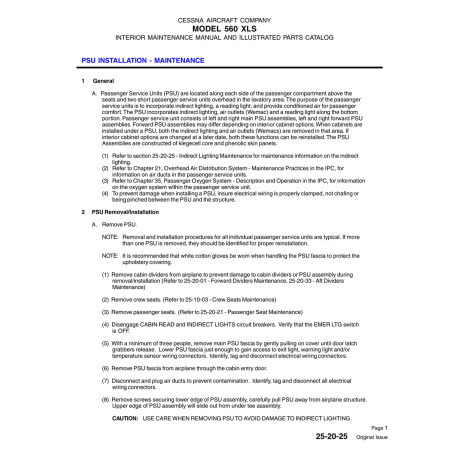 Original Issue 25-20-25 for Cessna 560 Aircraft Original Issue 25-20-25 for Cessna 560 Aircraft