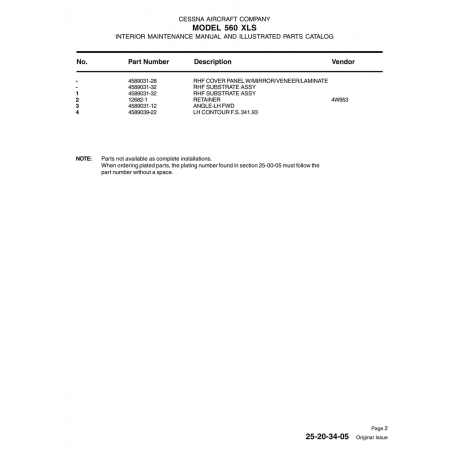 Aviation Part 4589031-28 for Cessna 560 Aircraft