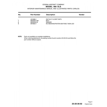Aviation Part 9919053-1 for Cessna 560 Aircraft Aviation Part 9919053-1 for Cessna 560 Aircraft
