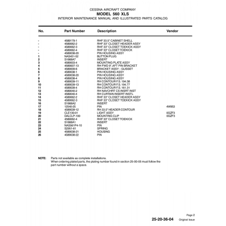 Aviation Part 4589062-3 for Cessna 560 Aircraft Aviation Part 4589062-3 for Cessna 560 Aircraft