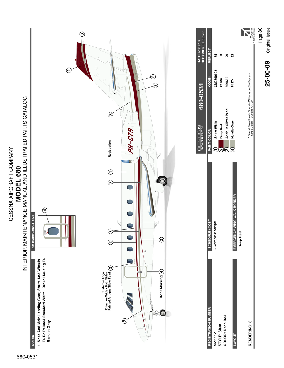 Aviation Part CM0840102 for Cessna 525B Aircraft