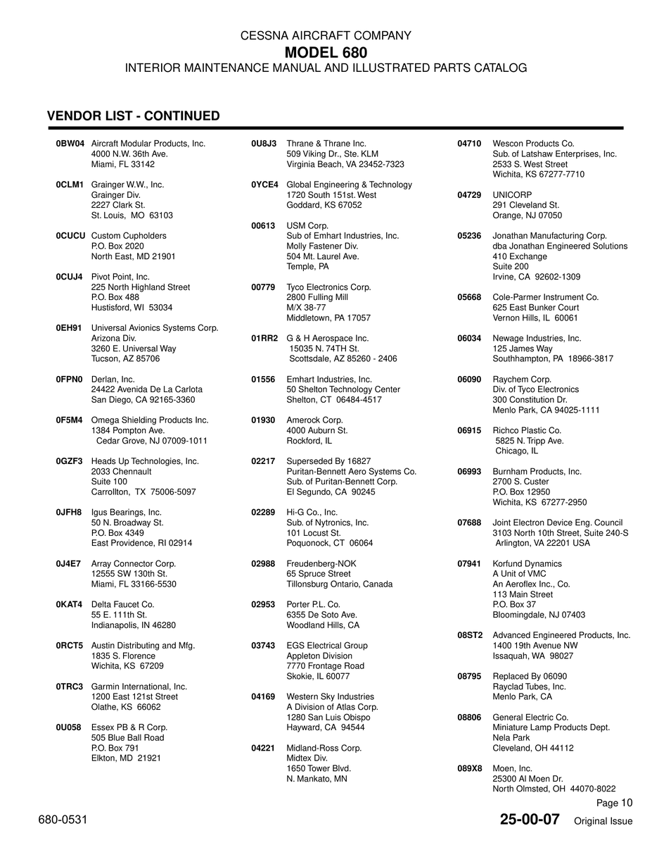 North Olmsted, Oh 44070-8022 for Cessna 525B Aircraft
