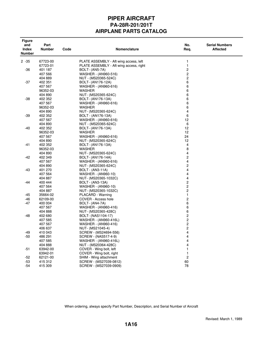 Nut MS20365 for Piper PA-28 Cherokee Aircraft