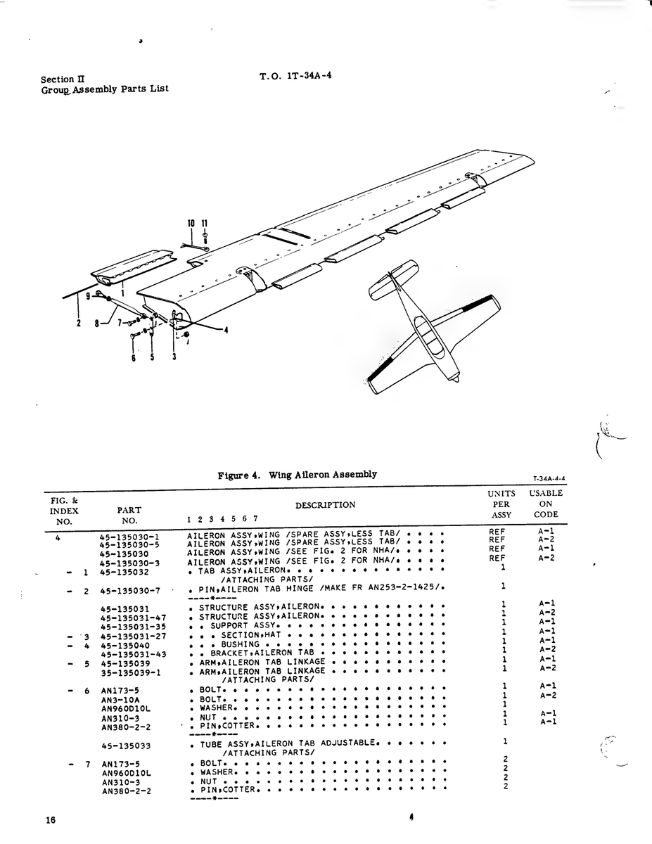 Aviation Part 45-135031-35 for Beechcraft T34 Mentor Aircraft