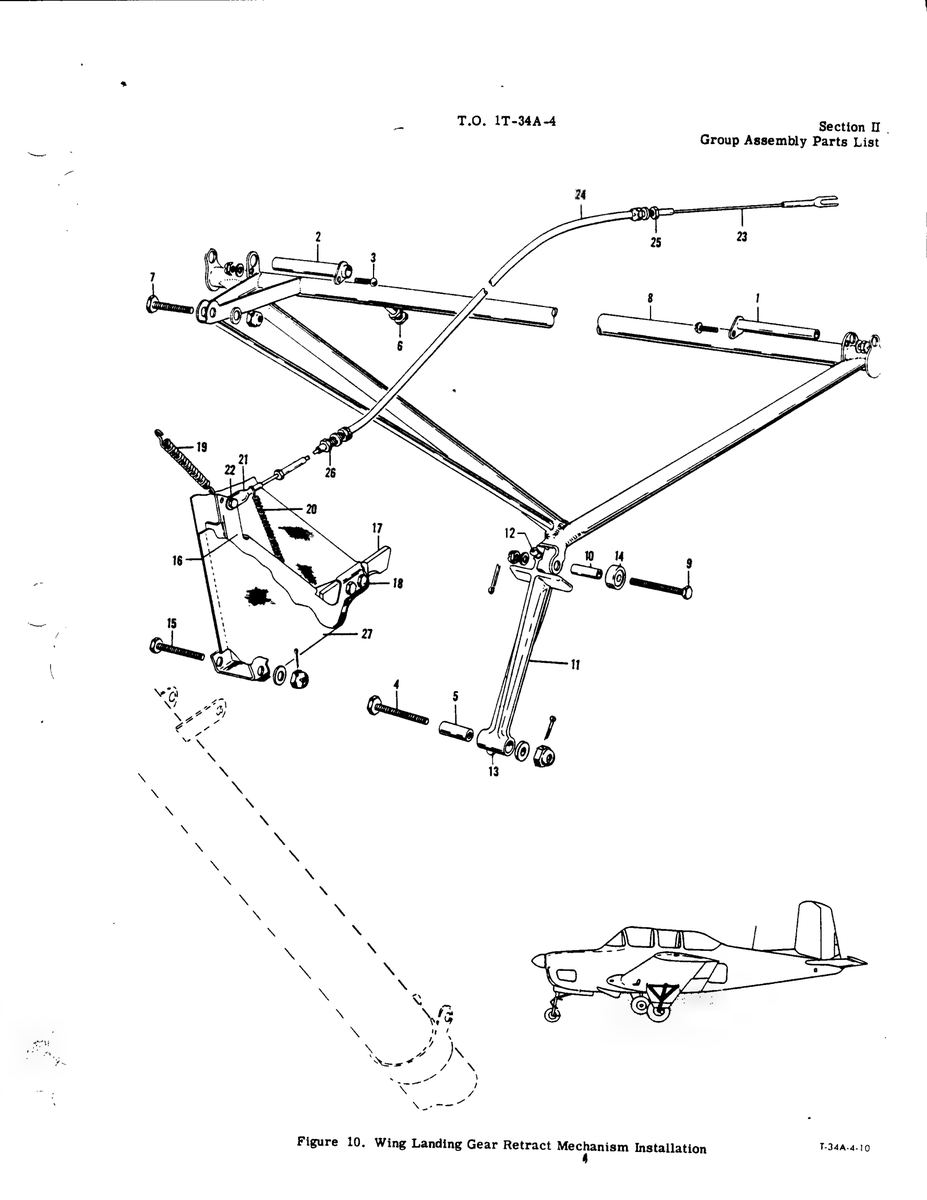 Aviation Part T-34A-4-10 for Beechcraft T34 Mentor Aircraft