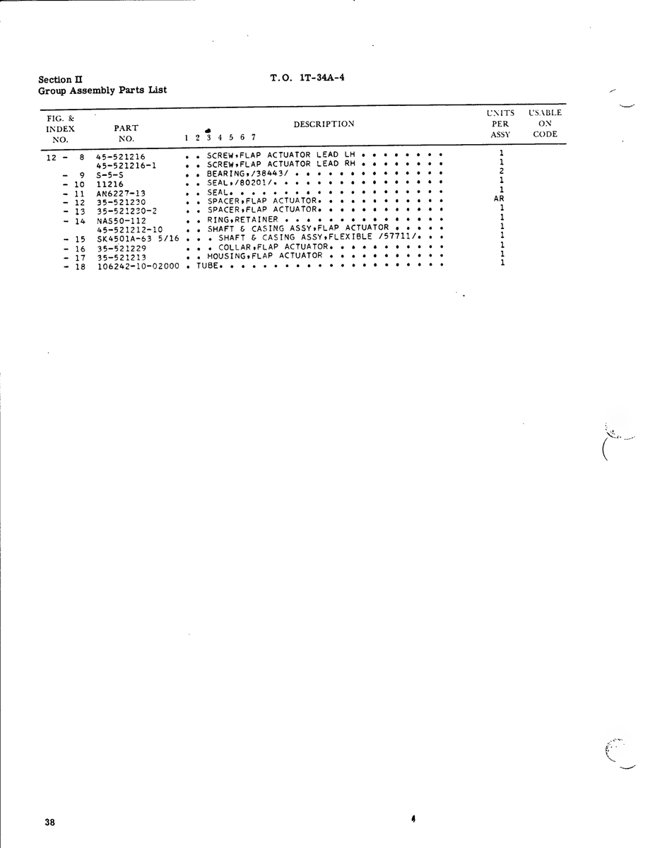 Aviation Part SK4501A-63 for Beechcraft T34 Mentor Aircraft