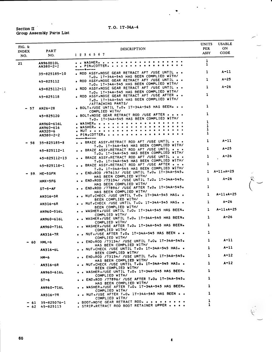 AN-Standard Aircraft Hardware AN26-28 for Beechcraft T34 Mentor Aircraft