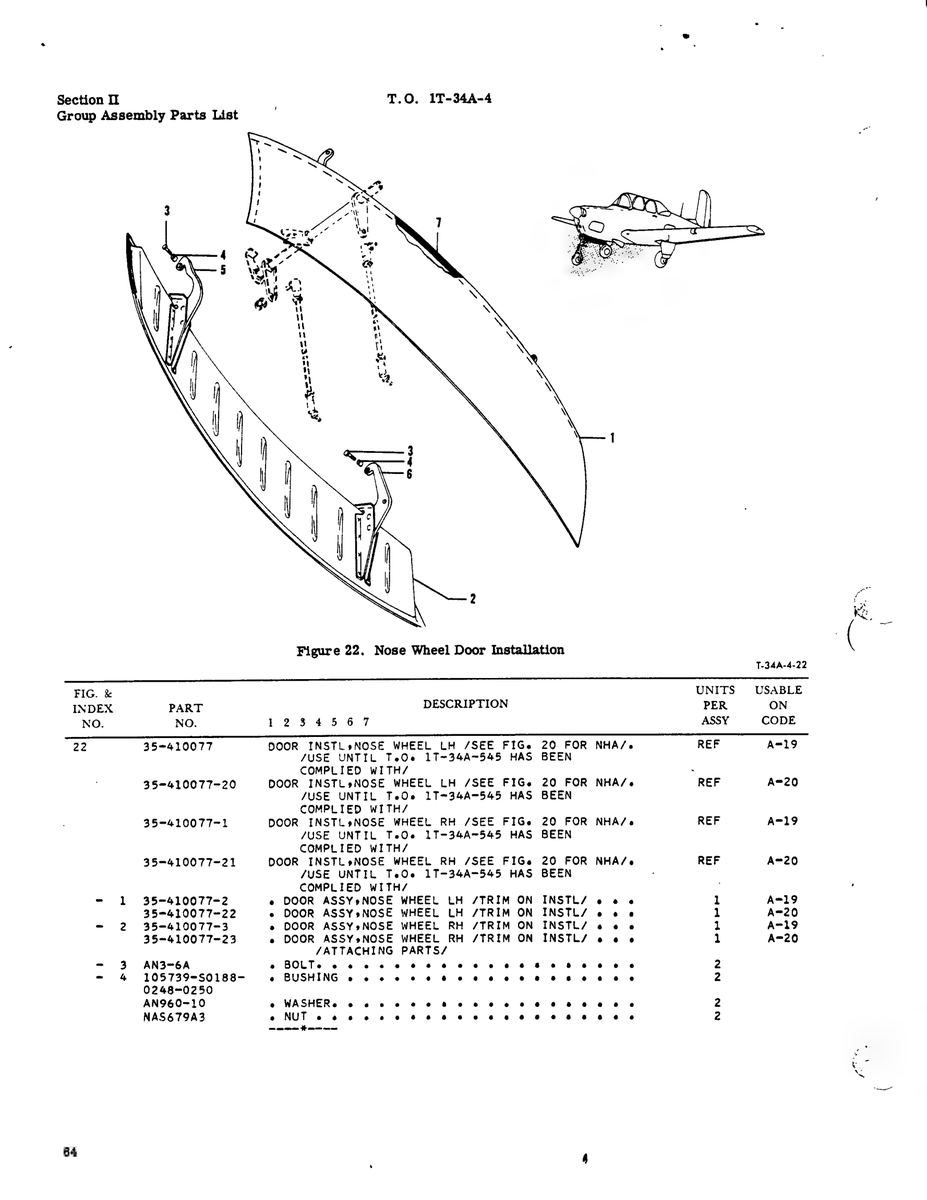 Aviation Part 35-410077-23 for Beechcraft T34 Mentor Aircraft
