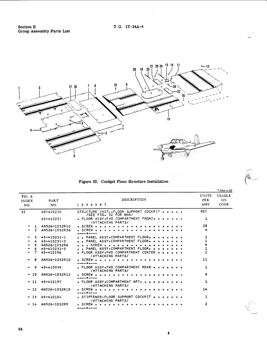 Truss-Head Screw AN526-1032R10 for Beechcraft T34 Mentor Aircraft