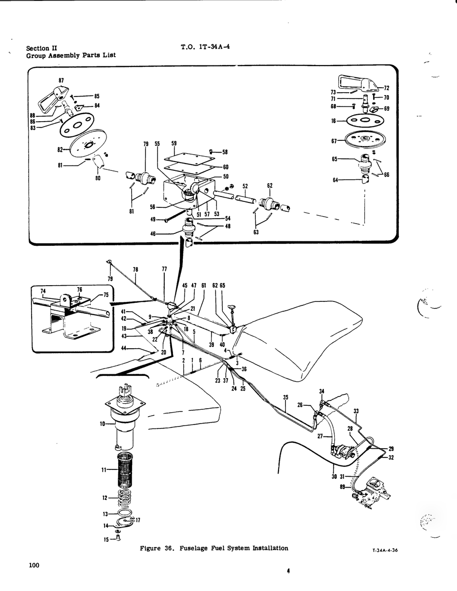 Aviation Part 1-34A-4-36 for Beechcraft T34 Mentor Aircraft