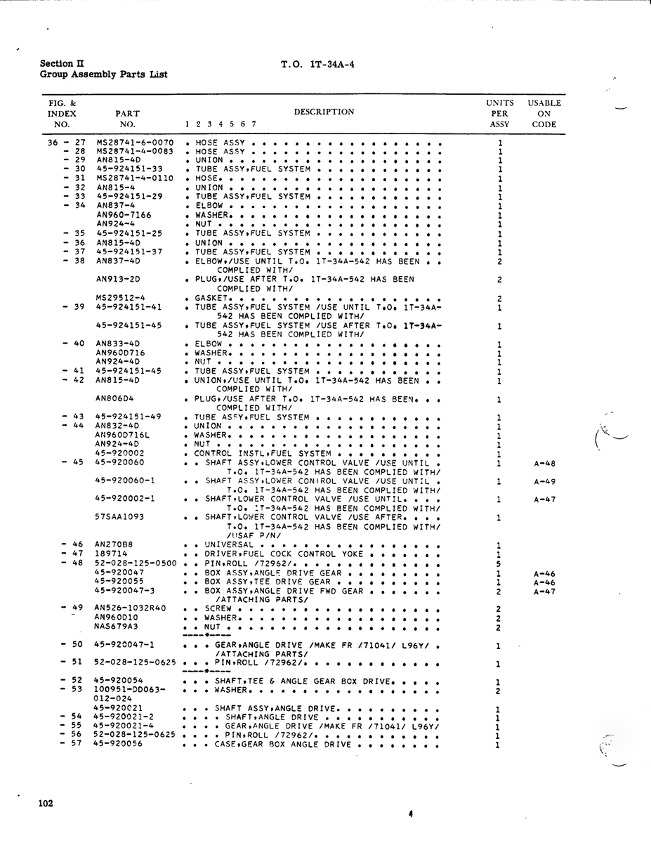 Military-Standard Aircraft Part MS28741-4-0083 for Beechcraft T34 Mentor Aircraft