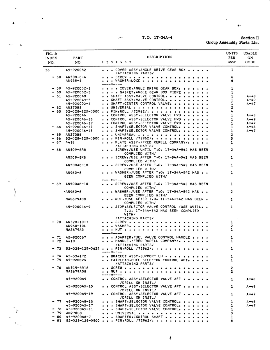 AN-Standard Aircraft Hardware ANSO9-8R8 for Beechcraft T34 Mentor Aircraft