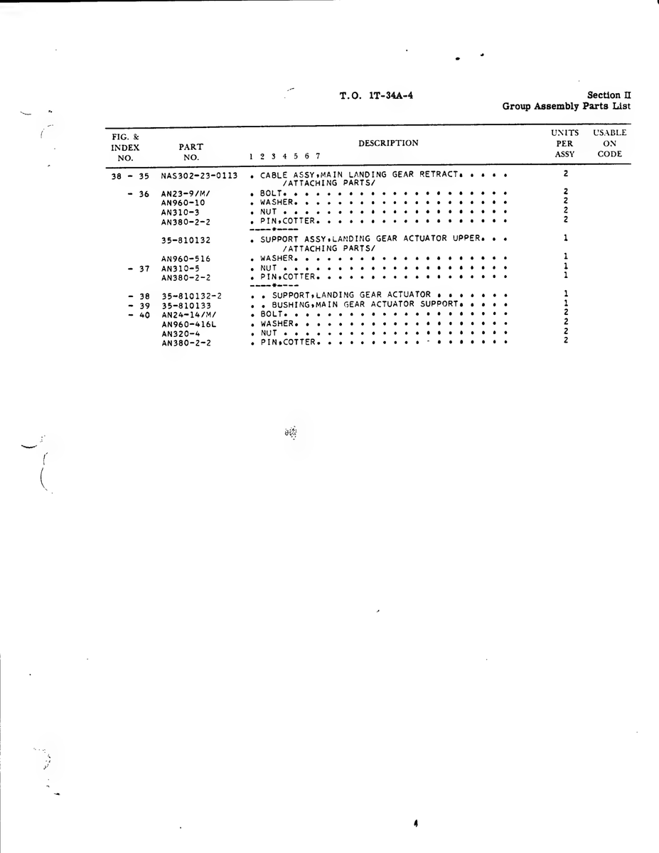 Aviation Part 35-810132-2 for Beechcraft T34 Mentor Aircraft
