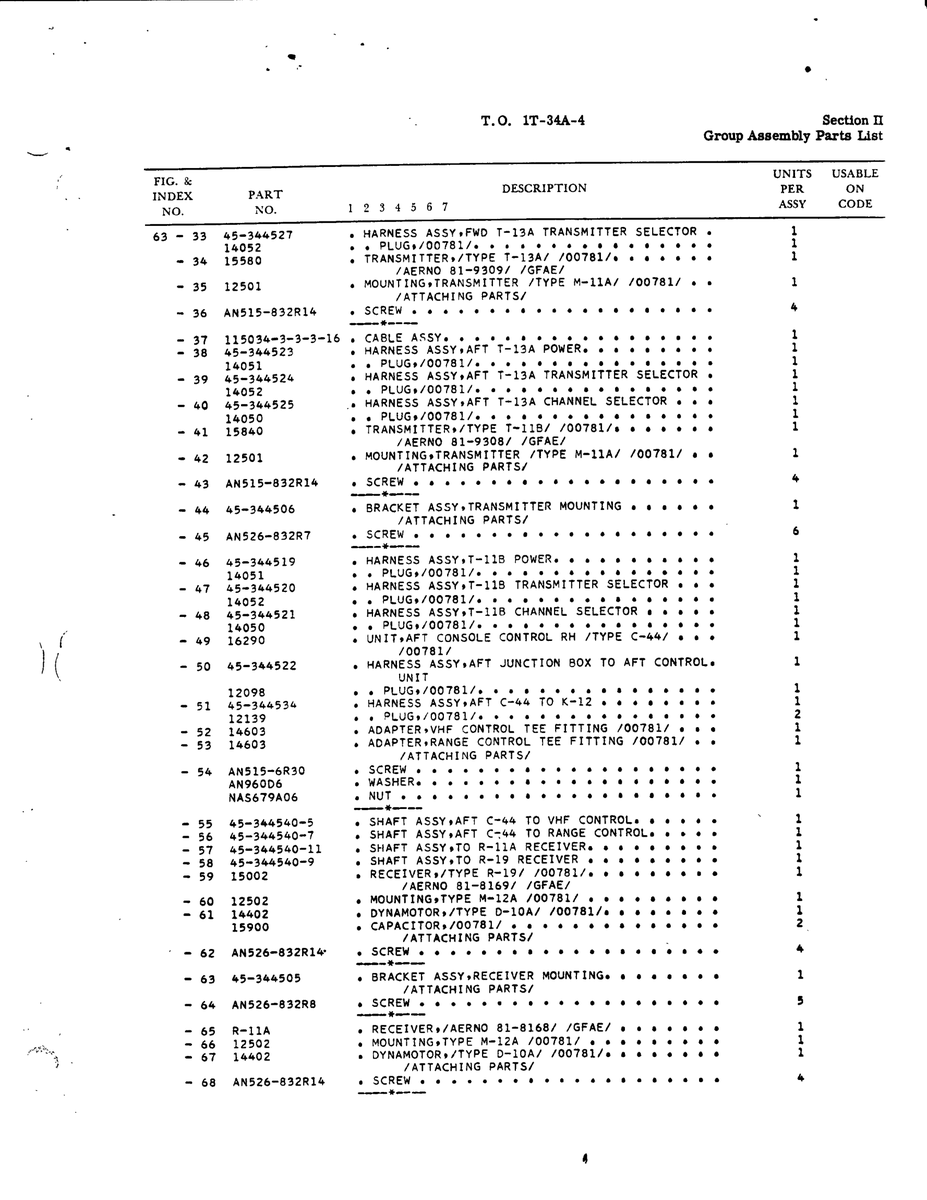 Aviation Part R-11A for Beechcraft T34 Mentor Aircraft