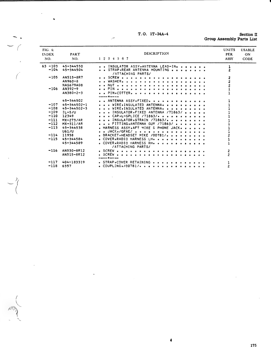 Aviation Part 4572344589 for Beechcraft T34 Mentor Aircraft