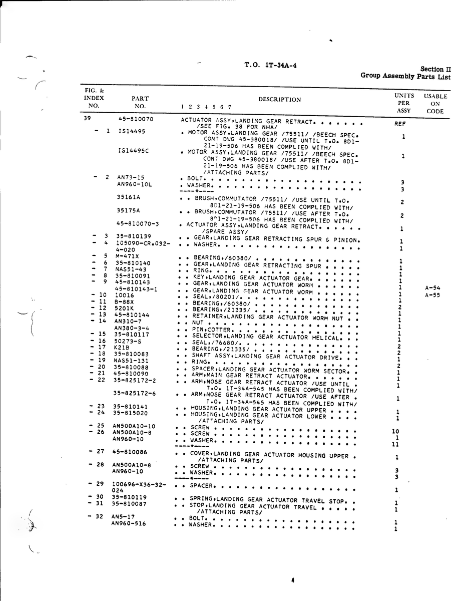 Aviation Part B-88X for Beechcraft T34 Mentor Aircraft