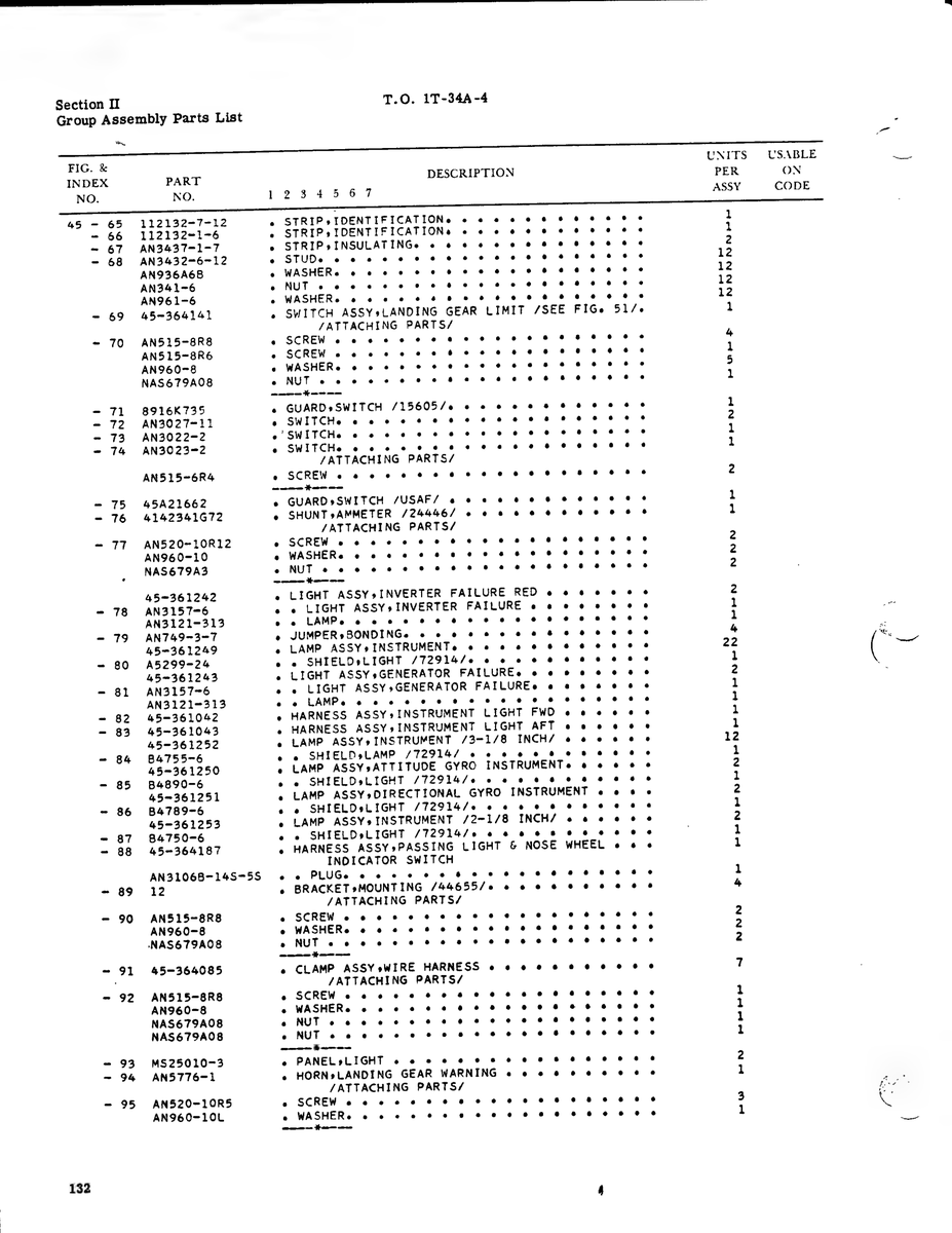 Aviation Part 84755-6 for Beechcraft T34 Mentor Aircraft