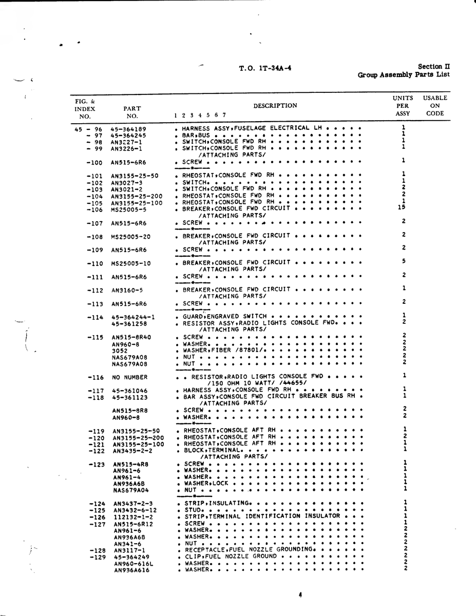Aviation Part 94945959 for Beechcraft T34 Mentor Aircraft