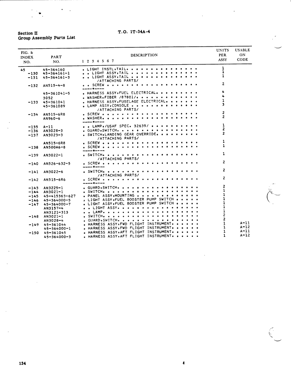AN-Standard Aviation Hardware AN3028-4 for Beechcraft T34 Mentor Aircraft