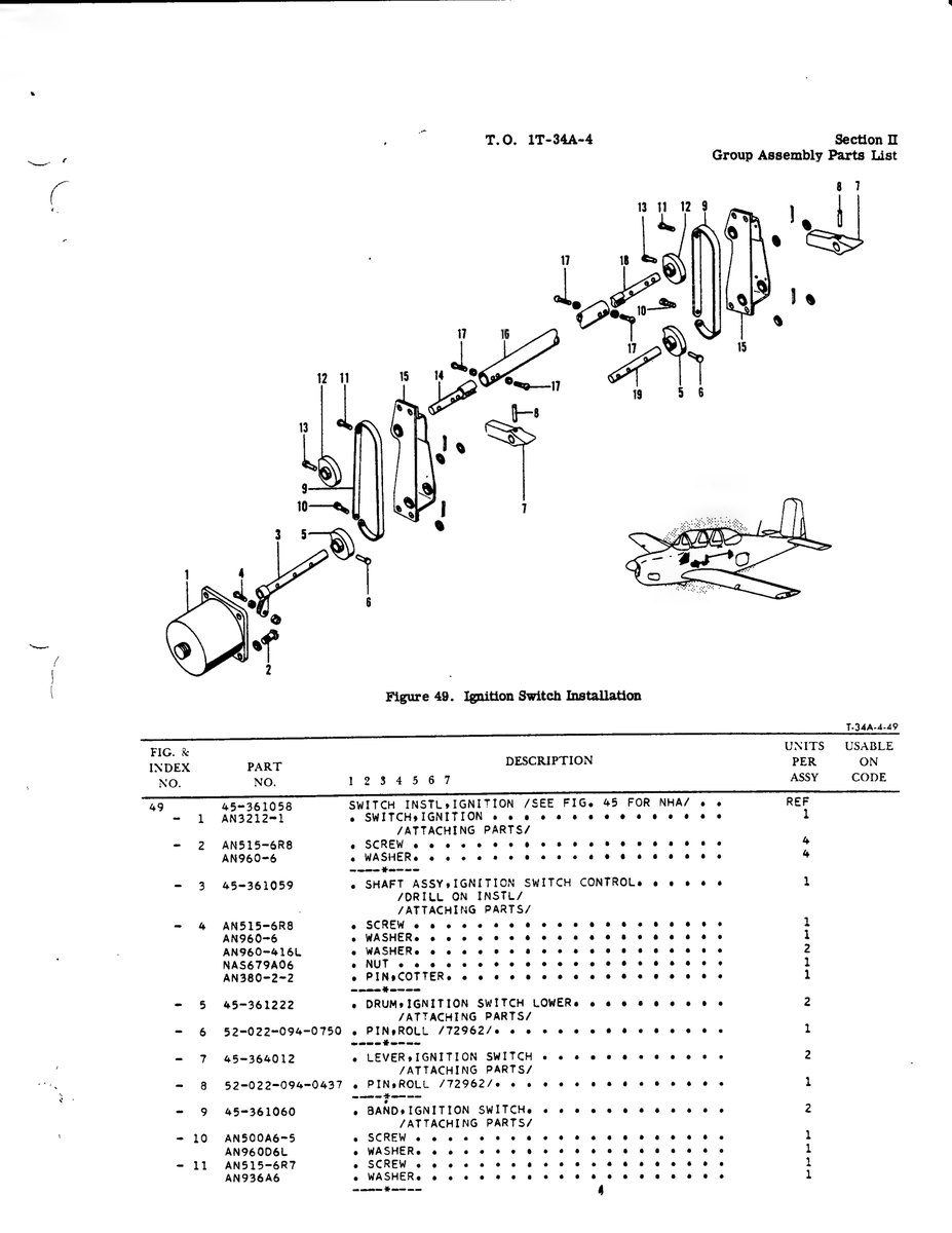 AN-Standard Aircraft Hardware ANSO0A6-5 for Beechcraft T34 Mentor Aircraft