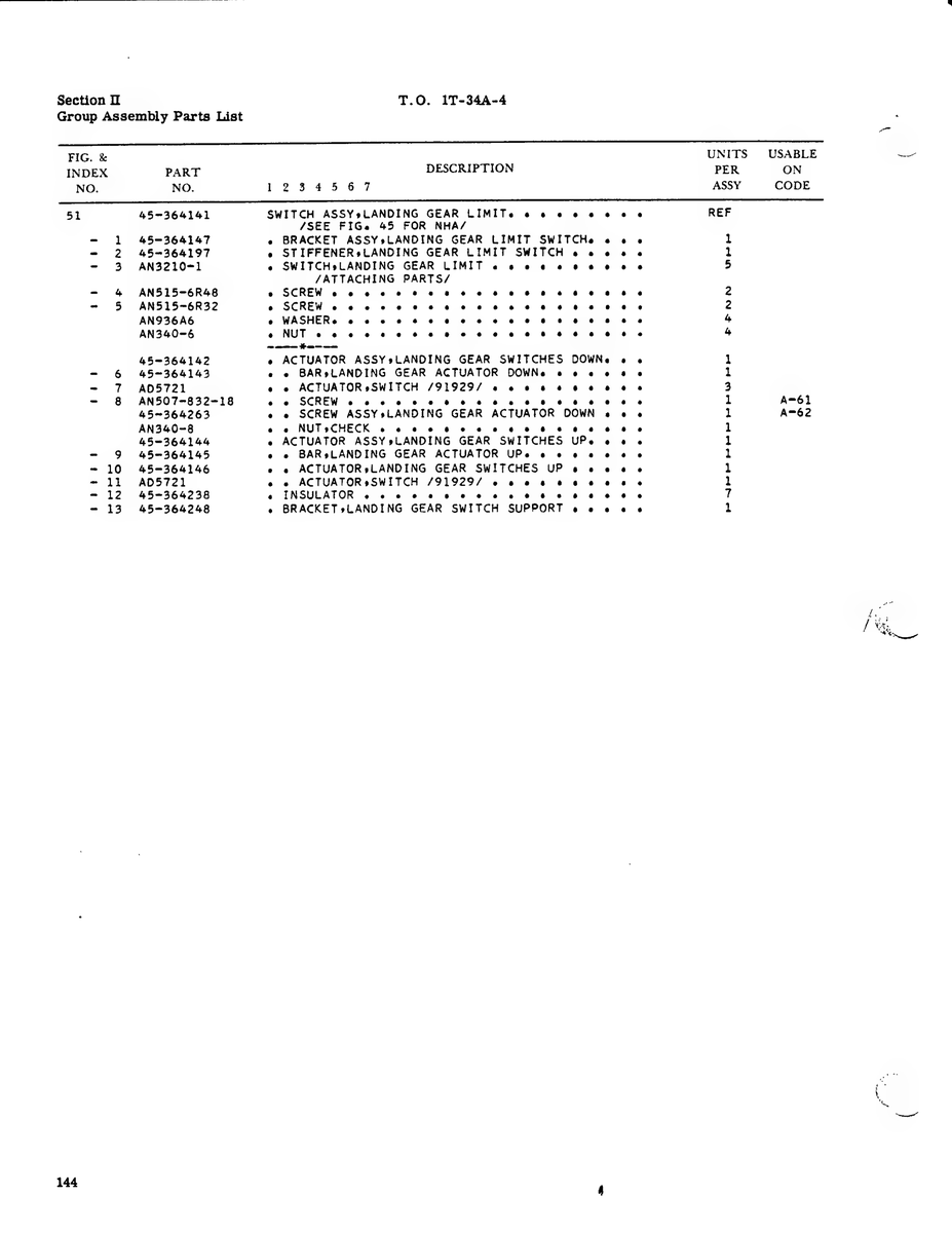 Aviation Part AD5721 for Beechcraft T34 Mentor Aircraft