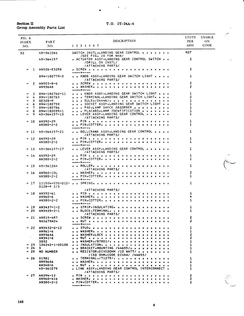 Aviation Part GE328-R for Beechcraft T34 Mentor Aircraft
