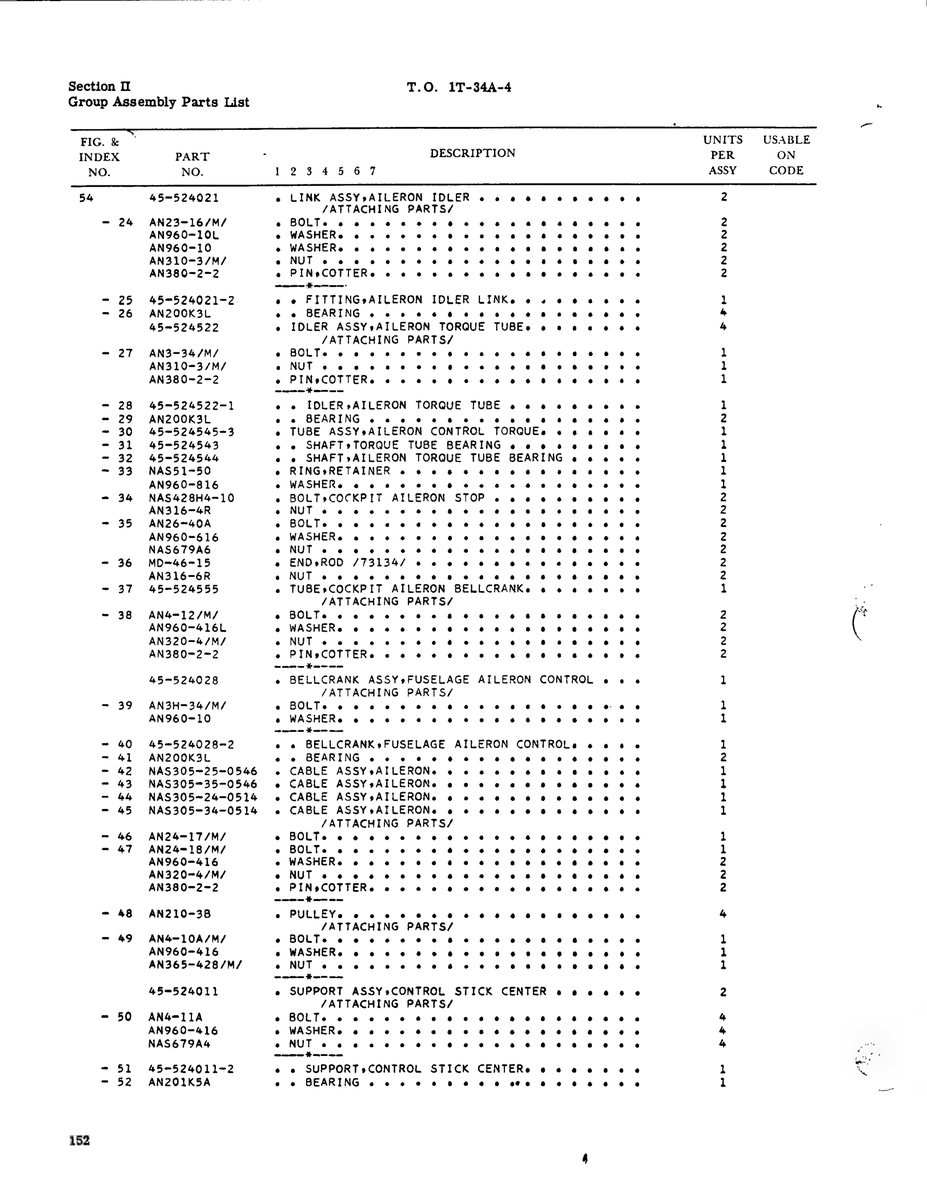 Aviation Part 45-524522-1 for Beechcraft T34 Mentor Aircraft