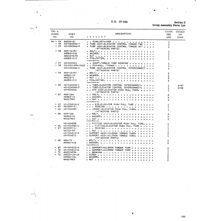 Aviation Part 45-524012-6 for Beech T34 Mentor Aircraft Aviation Part 45-524012-6 for Beech T34 Mentor Aircraft