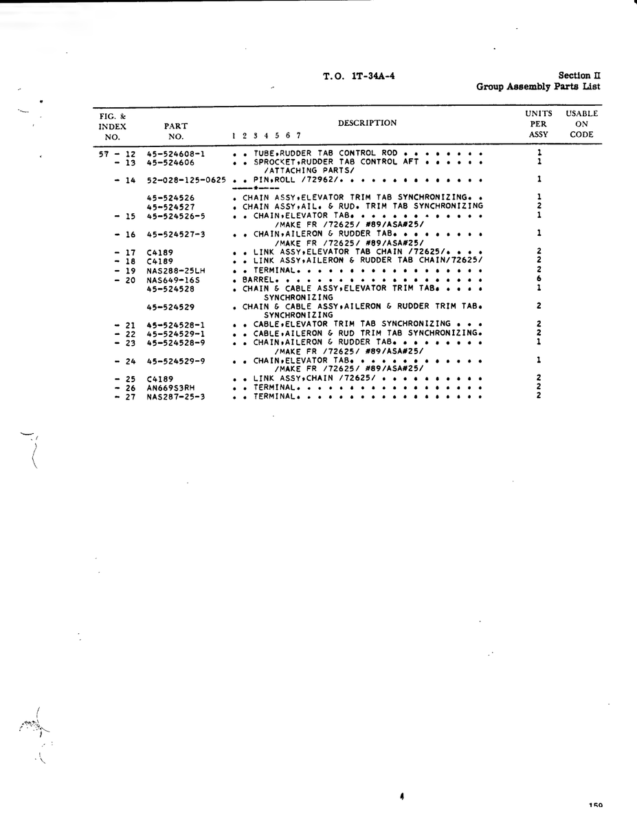 Aviation Part 45-524608-1 for Beechcraft T34 Mentor Aircraft