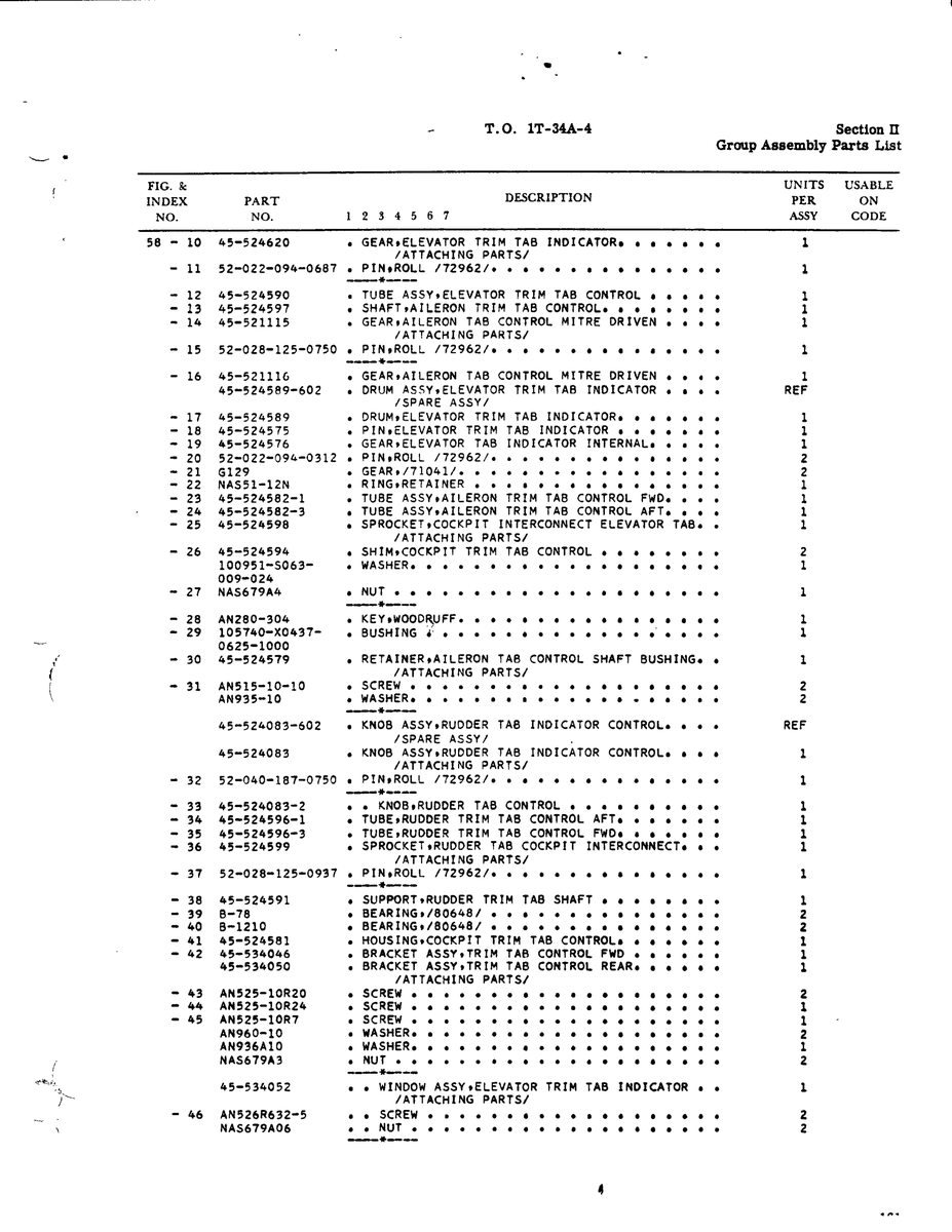 Aviation Part 45-524589-602 for Beechcraft T34 Mentor Aircraft
