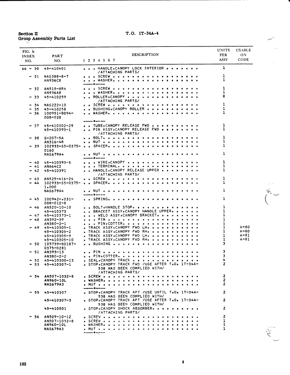 Aviation Part 45-410305-1 for Beechcraft T34 Mentor Aircraft