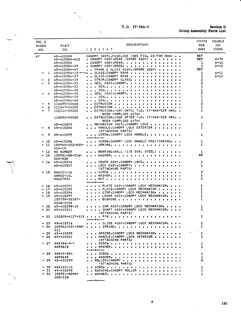 Aviation Part 45-410304-25 for Beechcraft T34 Mentor Aircraft
