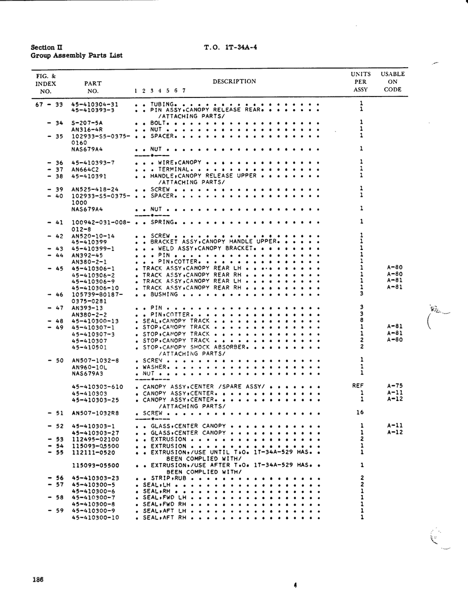 Aviation Part 45-410300-6 for Beechcraft T34 Mentor Aircraft