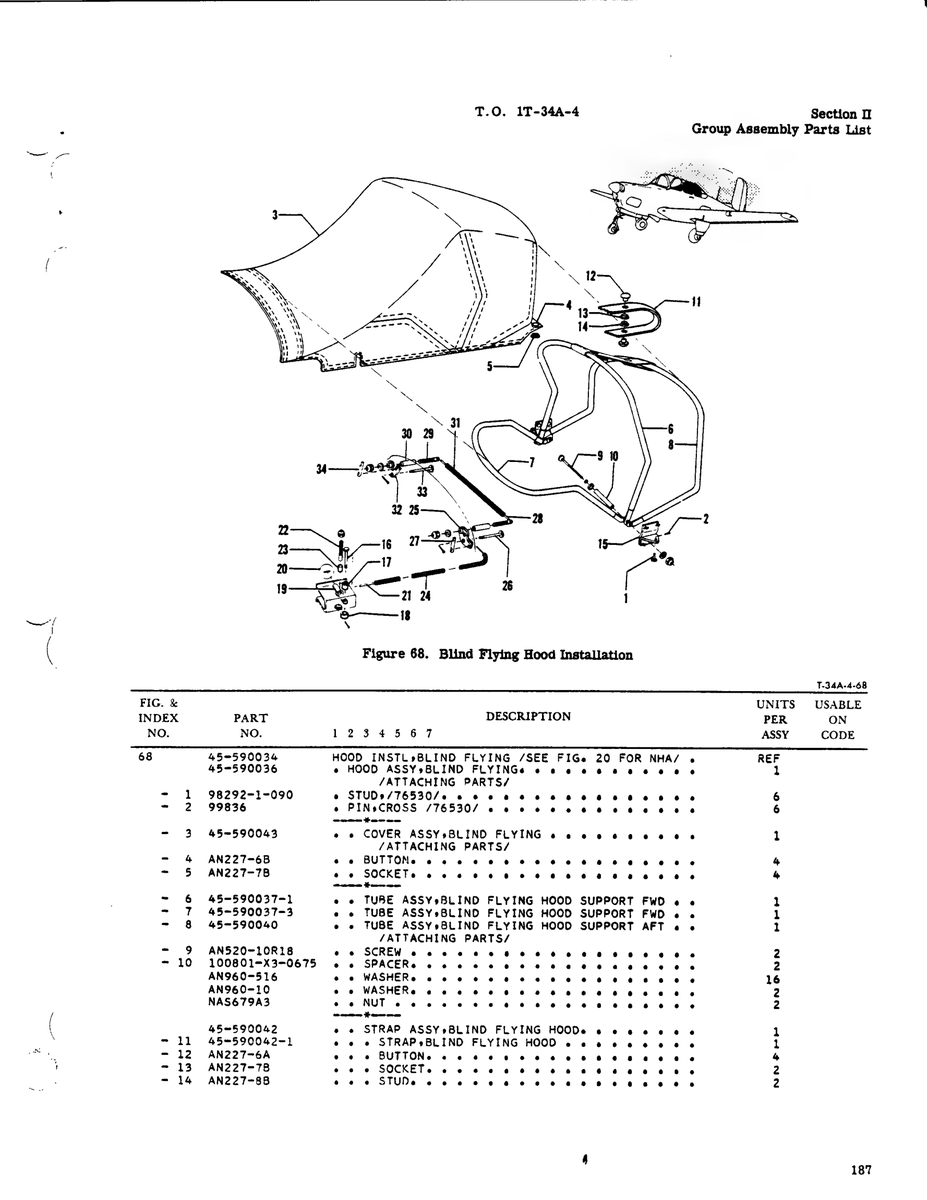 Aviation Part 100801-X3-0675 for Beechcraft T34 Mentor Aircraft