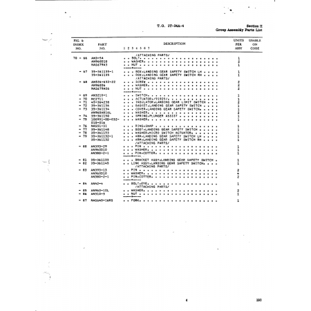 Aviation Part ANS26-632-22 for Beech T34 Mentor Aircraft