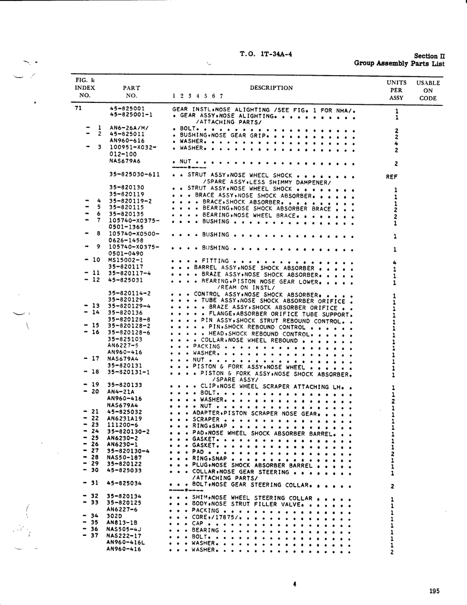 Aviation Part 35-820130-2 for Beechcraft T34 Mentor Aircraft