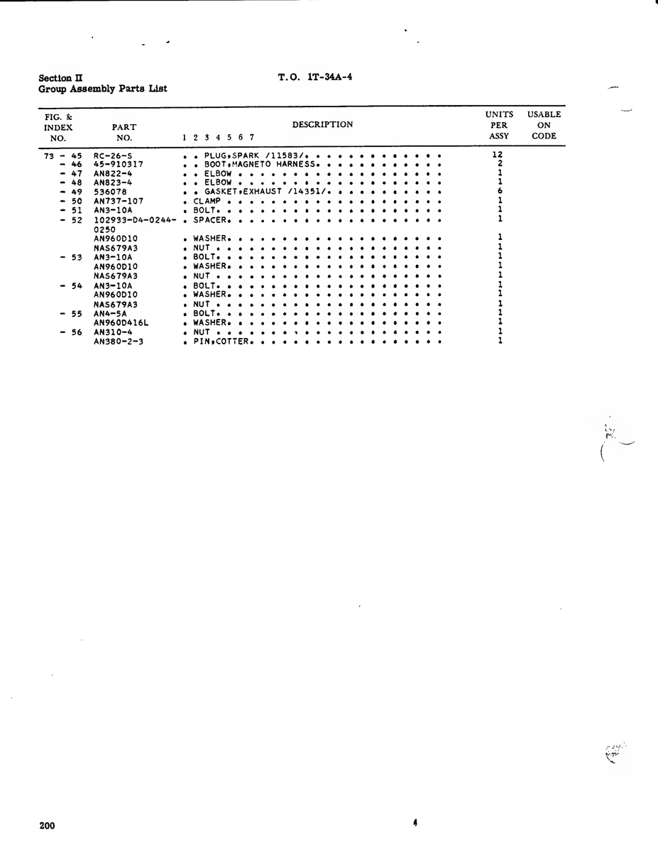 AN-Standard Aircraft Hardware ANT737-107 for Beechcraft T34 Mentor Aircraft