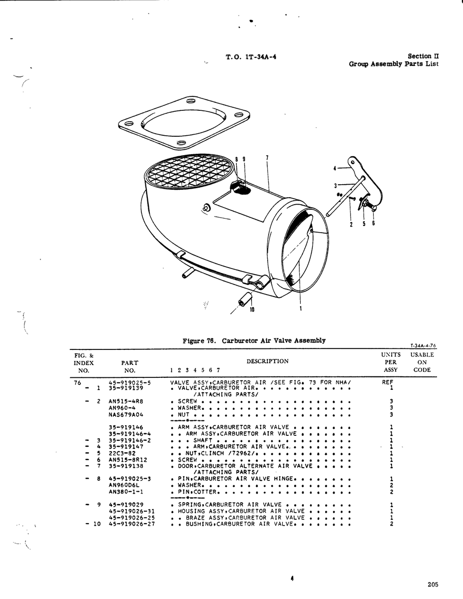Aviation Part 45-919026-25 for Beechcraft T34 Mentor Aircraft