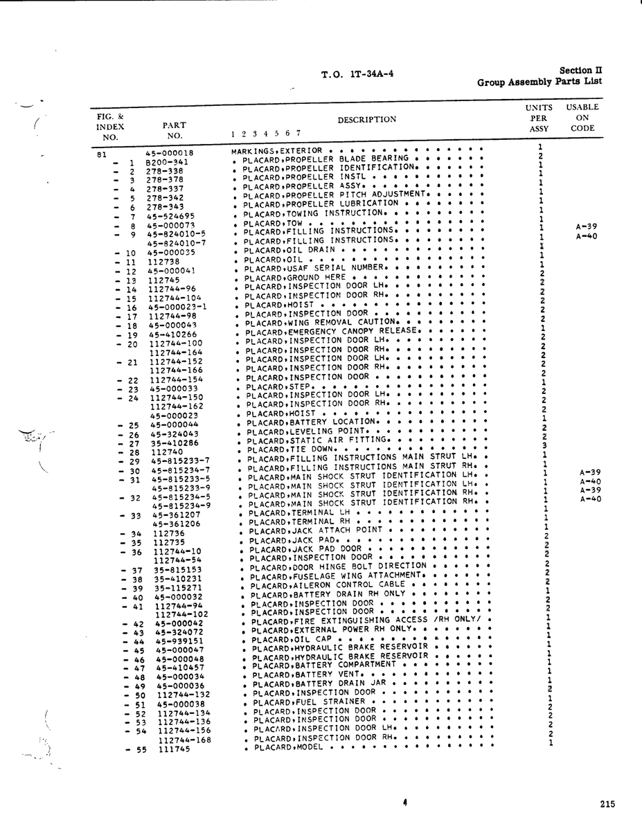 Aviation Part 278-342 for Beechcraft T34 Mentor Aircraft
