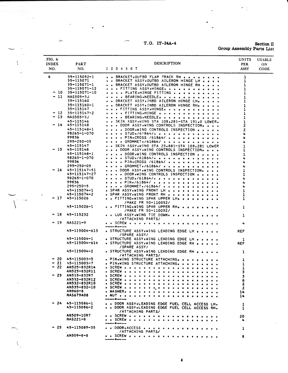 Aviation Part 115071-10 for Beech T34 Mentor Aircraft