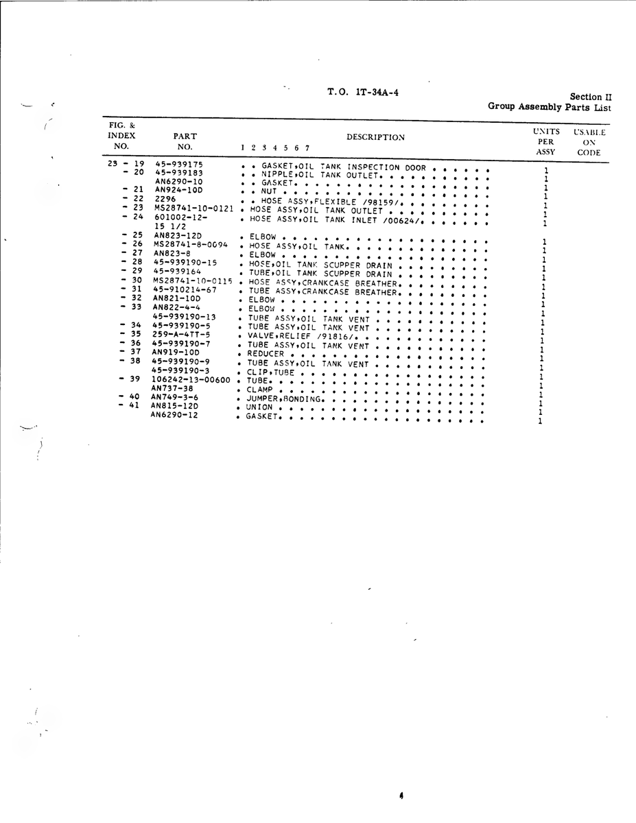 Aviation Part 939190-15 for Beechcraft T34 Mentor Aircraft